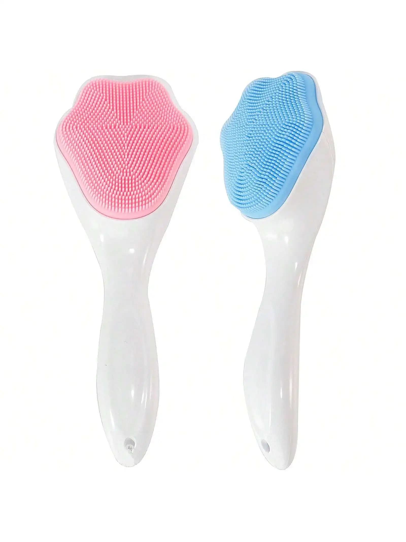 Cat Paw Silicone Face Wash Brush Facial Cleanser Brush Makeup Remover Brush Pore Cleaning Long Handle Brush