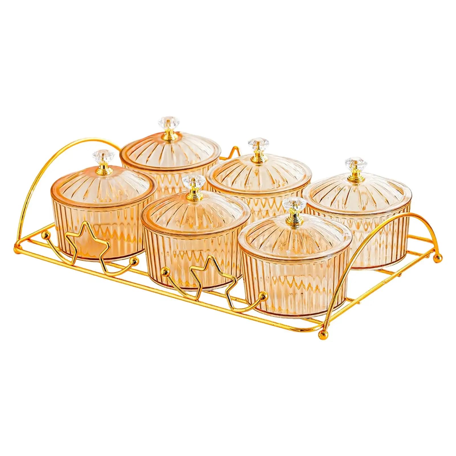 Piatto Divisorio per Dessert con 6 Scomparti Separati, Contenitore per Biscotti, Organizzatore per Snack, Vassoio per Frutta Secca