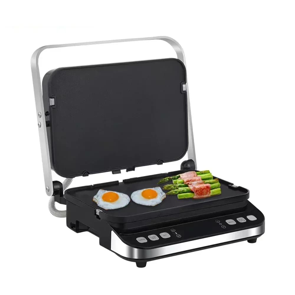 Smart Panini Machine, Automatic Grill for Steaks, Multifunction Barbecue, Electric Spiedini, Waffle Plate