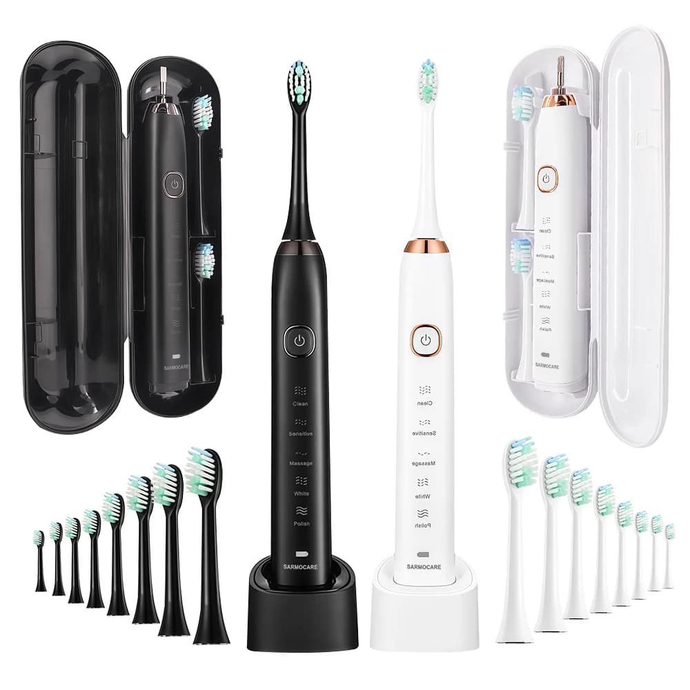Adult Rechargeable Electric Sonic Toothbrush 5 Cleaning Mode IPX7 Waterproof Ultrasonic Tooth Whitening Intelligent Dental Care