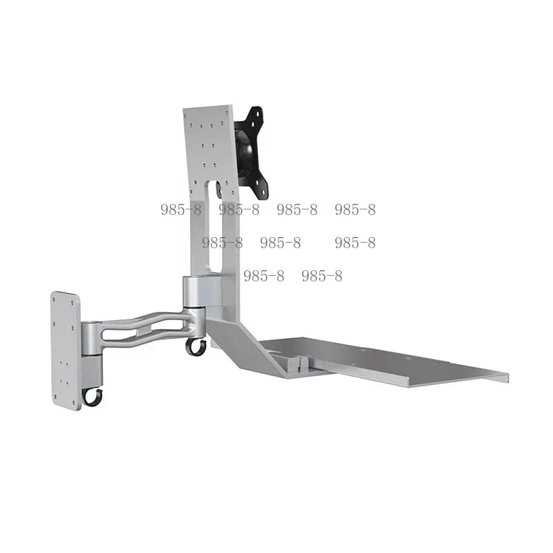New Wall Mounted Full Sit Workstation Arm and Mount Keyboard Bracket Tray Monitor Stand