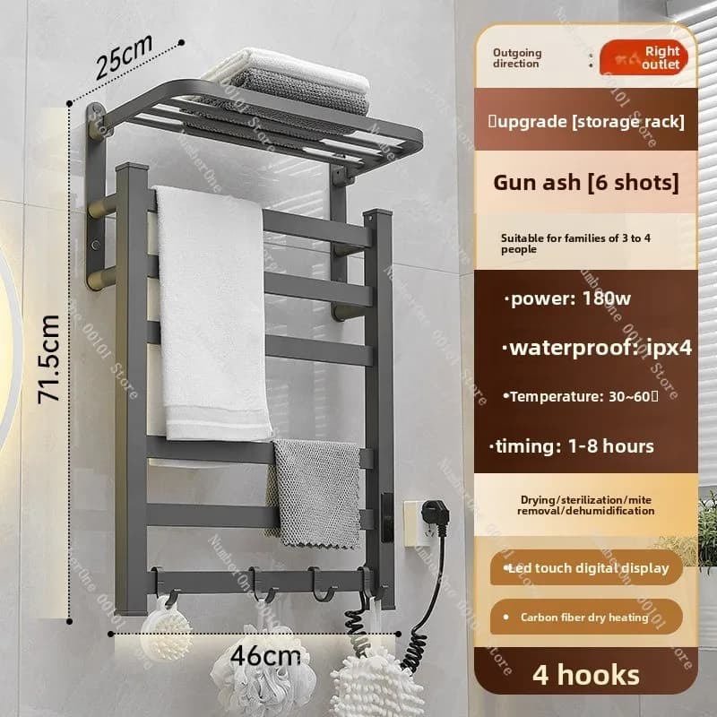 Electric Towel Warmer for Bathroom, Constant Temperature Wall Mounted Heating Towel Rack, Intelligent Drying Bar