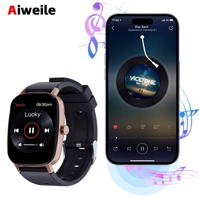 Smart Watch Man Musical Controller Fitness Tracker Connected Sports Bluetooth Call Composition Siri Korean Jewish Games Aiweile AW63