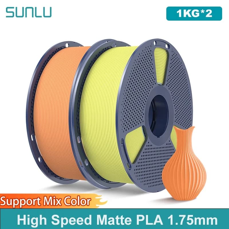 SUNLU 2KG（PLA Classic)High Speed Matte PLA Filament 1.75mm 1kg Spool (2.2lbs) High Speed Printing Filament Fit Most FDM Printer