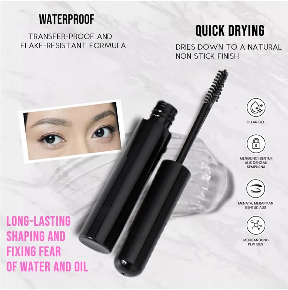 Eyebrow Gel 2 in 1 from 9ml with Mascara and Brush, Vegan, Private Label, Custom Logo, Wholesale Makeup