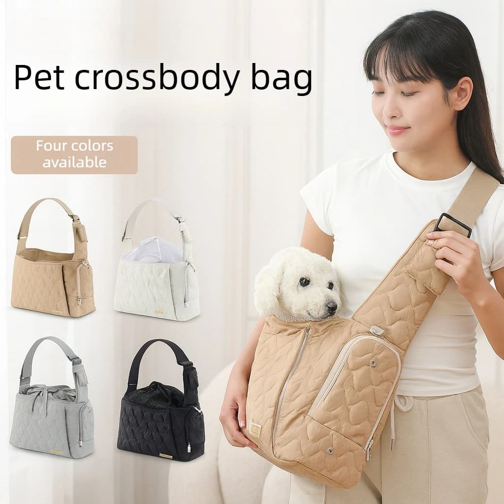 Borsa a Tracolla per Animali Domestici in Stile Coreano, Portatile, Invernale, Leggera, per Cani e Gatti, Ideale per Viaggi