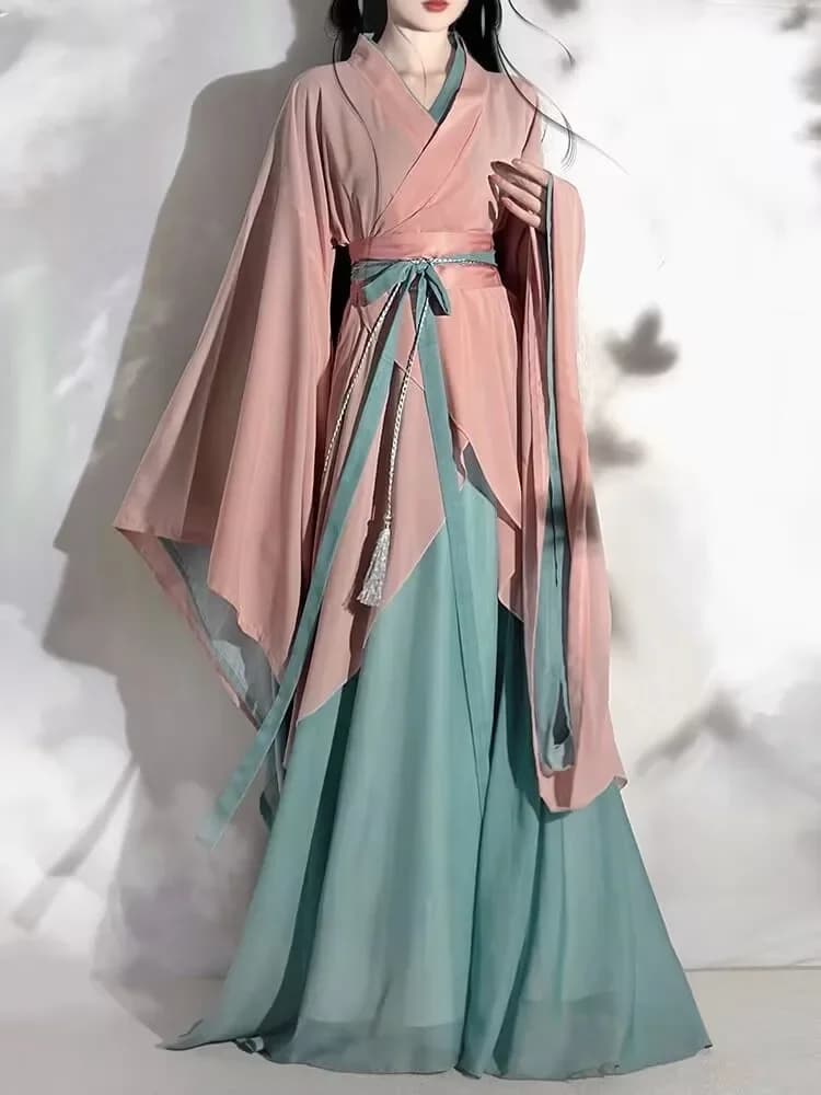 Dress Hanfu Chinese Cosplay Costume for Women's Carnival Party Dress Hanfu Red and White Summer Traditional Vintage Dress