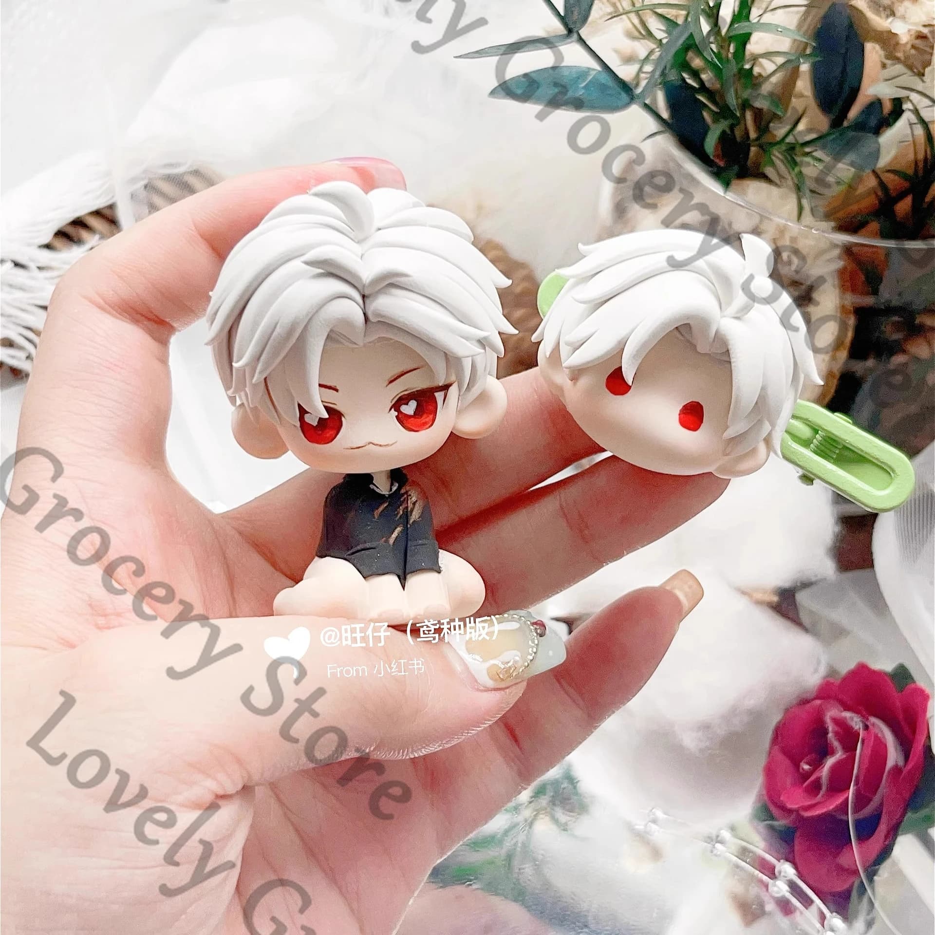 Anime Love and Deepspace Sylus Cosplay Cartoon Handmade Fijina Hair Clips Garage Kit Figures Model Hair Slide Gift