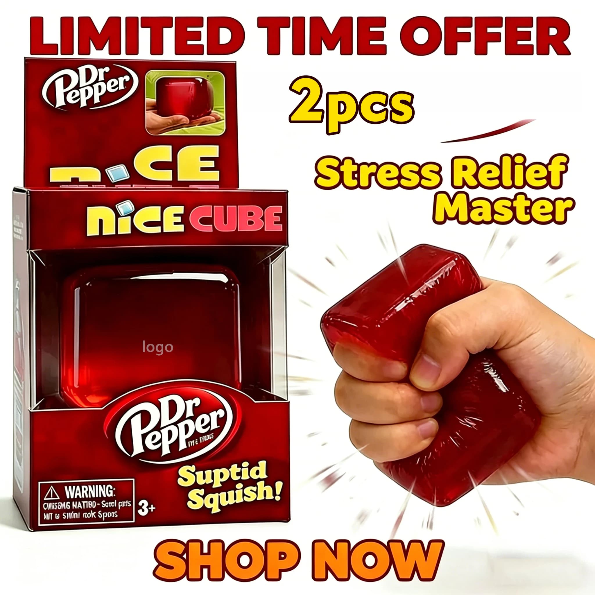 2 Pezzi Cubo Antistress Super Morbido, Giocattolo Spremibile Traslucido Rosso, Cubo Squishy Senza BPA Sicuro per Bambini e Adulti