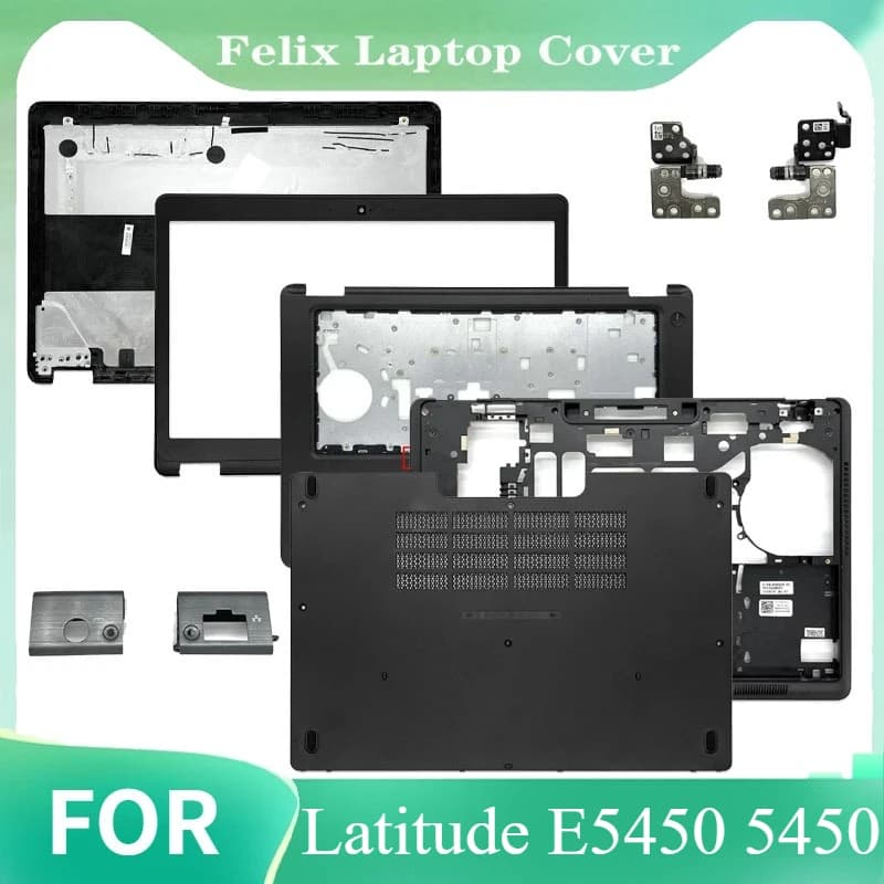 Per Latitude E5450 5450 Sostituisci la copertura LCD Della copertura posteriore Lunetta anteriore Palmrest Maiuscolo inferiore Cerniere 0JX8MW 0T56G8 No Touch