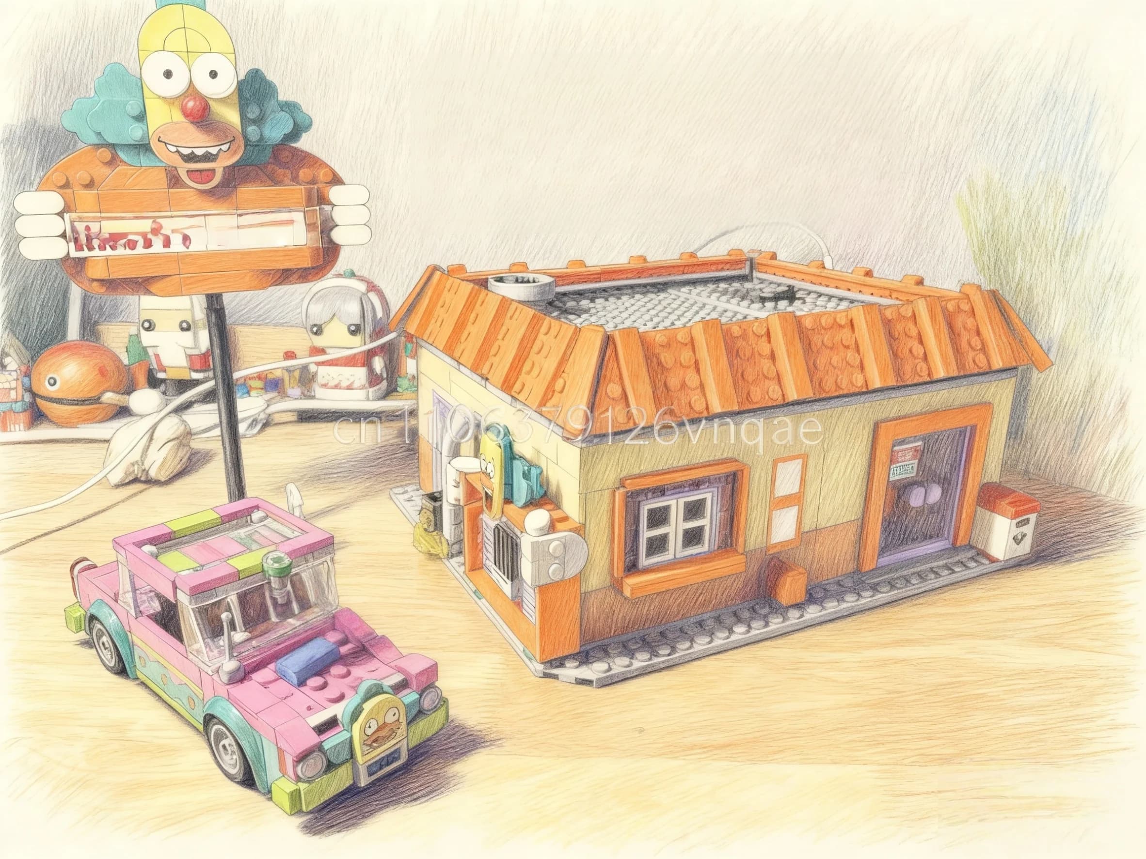 MOC Il Krusty Burger Ristorante Building Blocks Modello Building Blocks Creativo Street View 1635 Giocattoli Di Compleanno Regali Di Natale