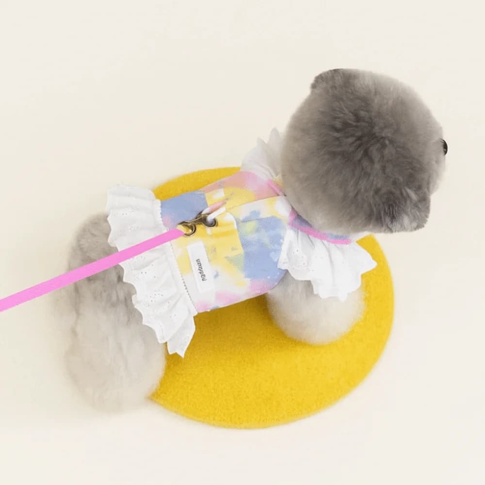 Gilet per animali domestici, grazioso pettorina per cani, design morbido e sottile, cinturino pettorale per gatti, vestito traspirante in pizzo per cuccioli e gattini