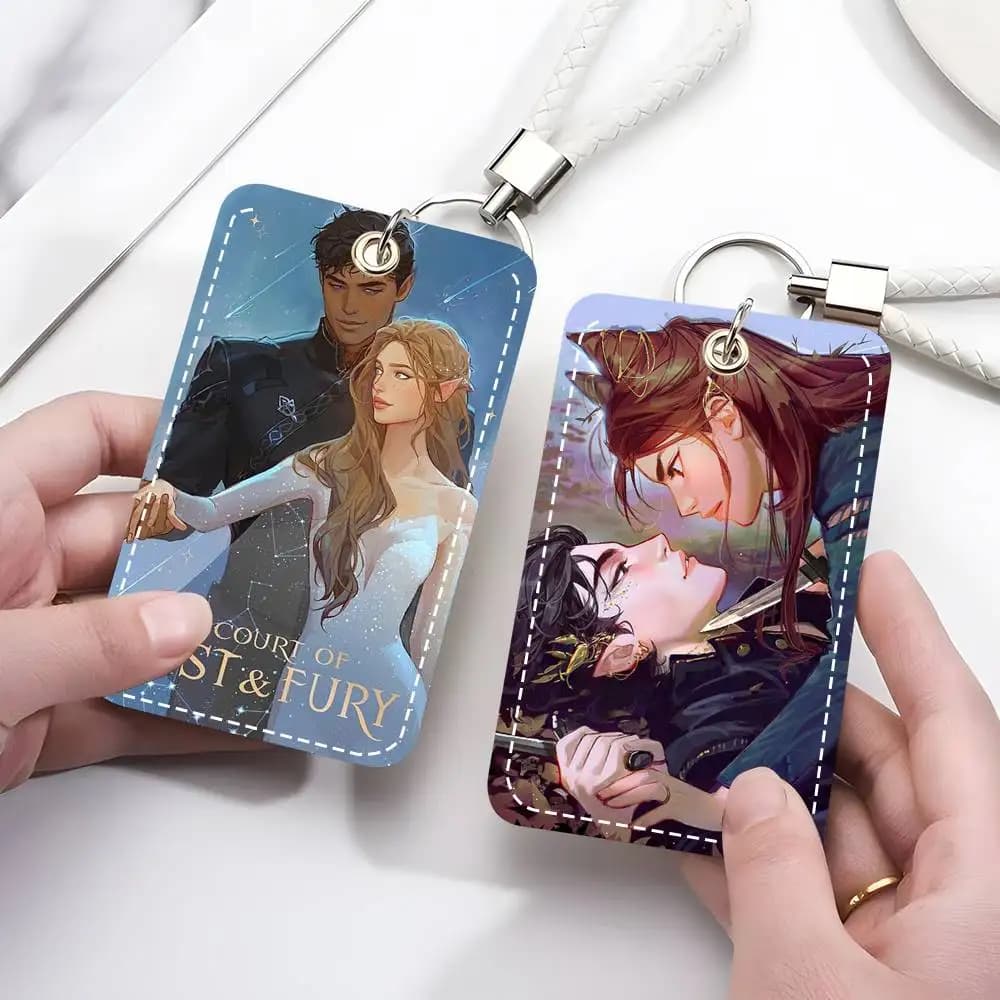 1 pz Portachiavi Acotar Court M-Mist And Fury, Custodia per Carte, Porta Tessere in Pelle, Anello Portachiavi