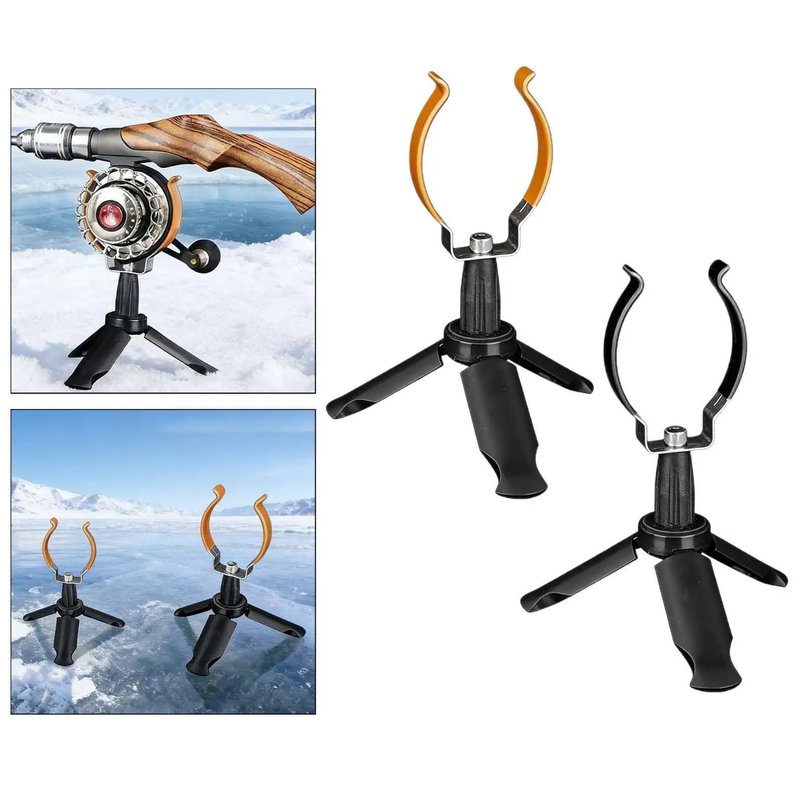 Supporto Pieghevole per Canna da Pesca, Telaio di Supporto Stabile per Pesca sul Ghiaccio Invernale e Accessori