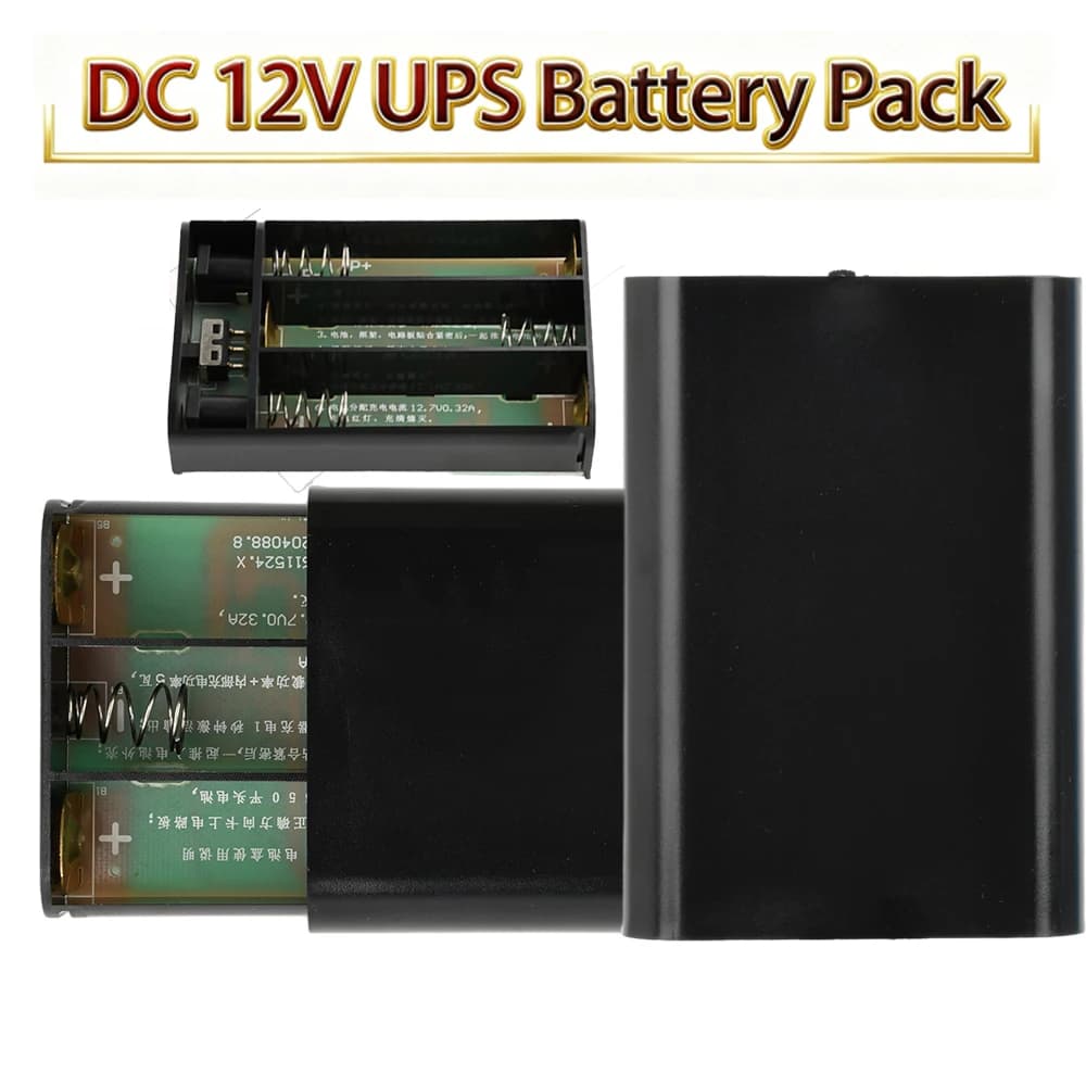DC 12V Output 3x 18650 Battery UPS Box Power Bank DIY for Router Cell Phone Tablet Modem CCTV Camera