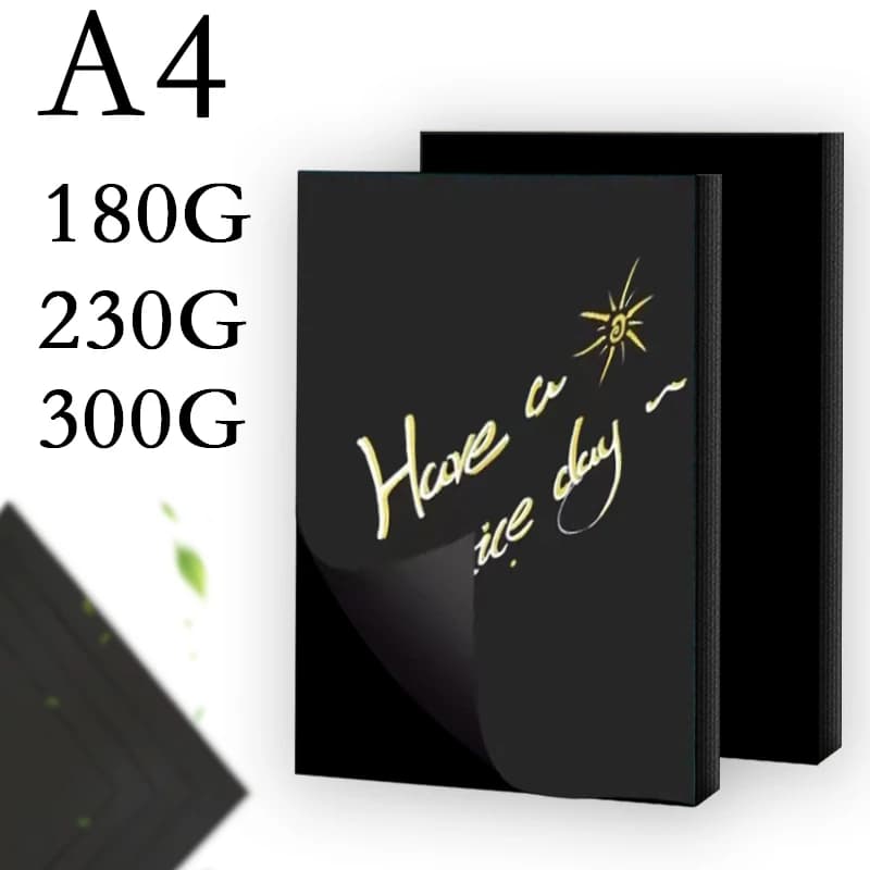 A4 180G200G300G 20/50PCS Black Cardboard Paper Handmade Card Paper DIY PackageThick Watercolor Painting Origami Crafts Pack