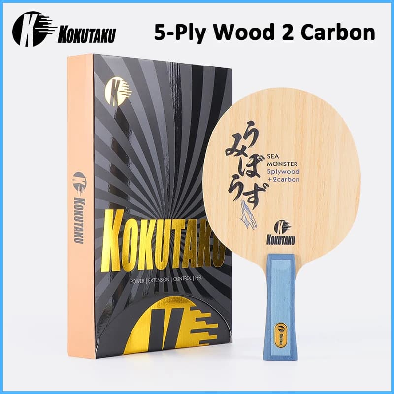 Ping Pong KOKUTAKU Sea Monster Rack, 5 Wood Sheets, 2 Carbon Plates, 7-layer Table Tennis Rack for Competition and Training