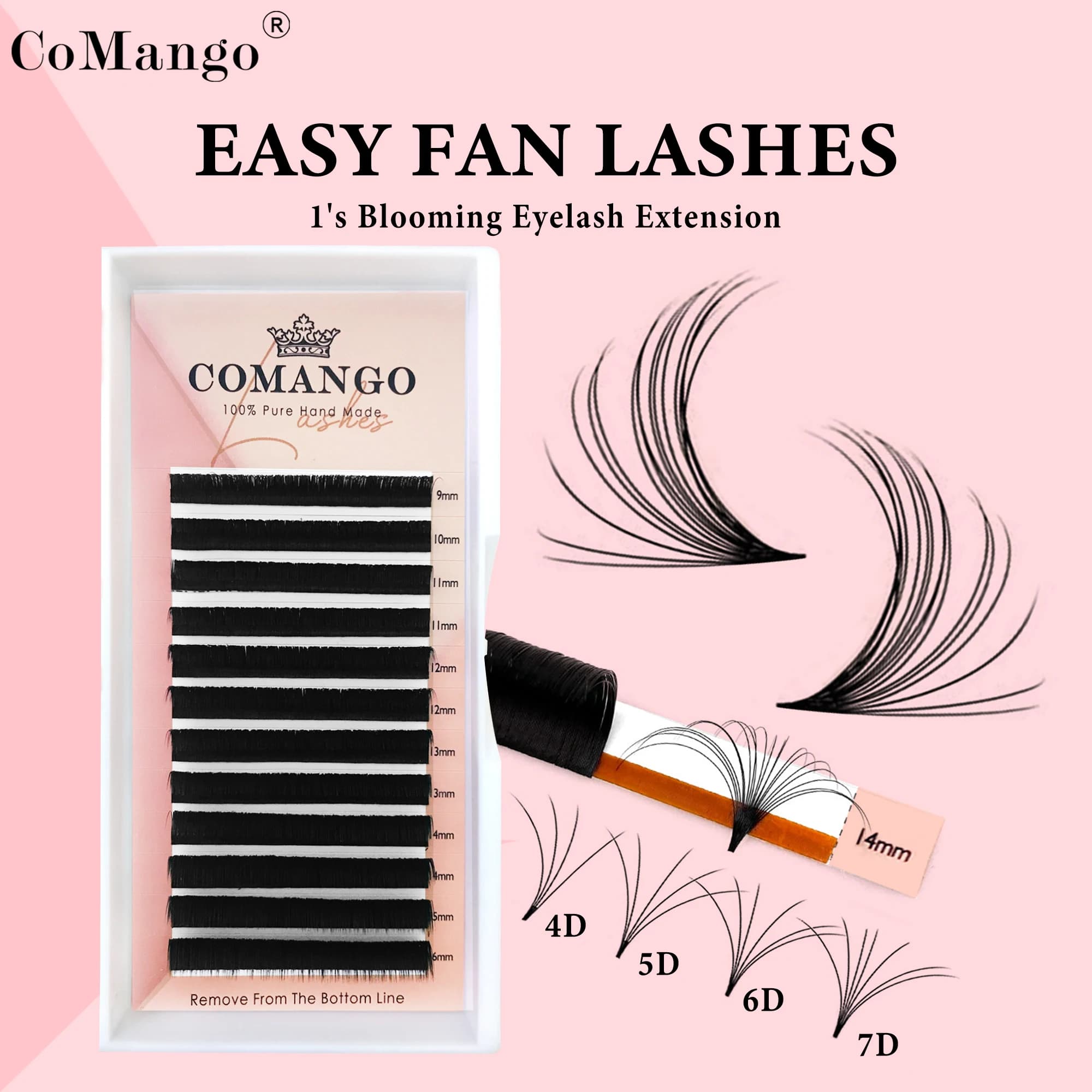 CoMango Easy Fan Ciglia Estensione FAI DA TE 2d/3d/4d/10d Visone Finto Fioritura Estensioni Delle Ciglia 0.03/0.05/0.07 Ciglia di Trucco