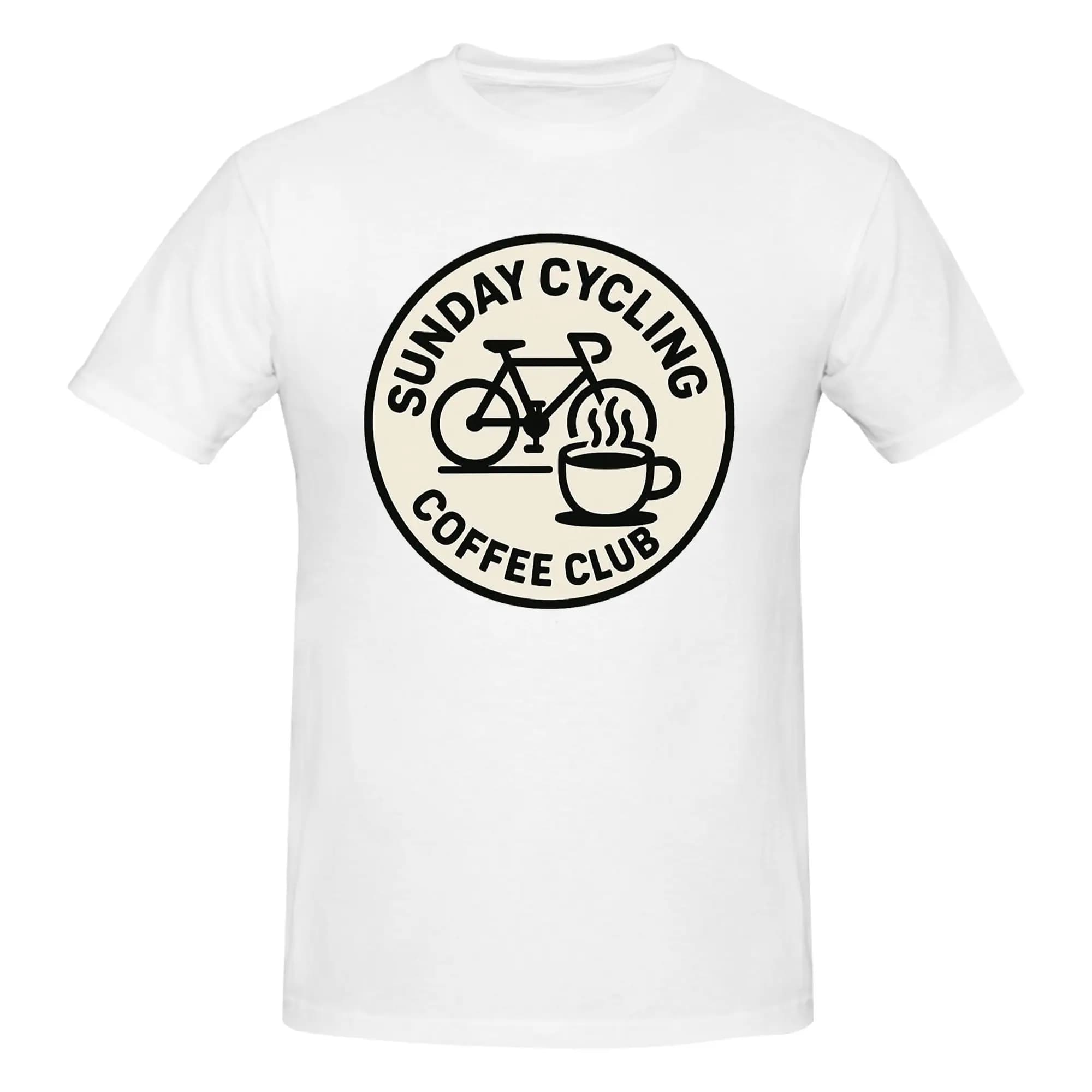 Sunday Cycling Coffee Club 100% Cotton Men's T-shirt with neckline and short sleeve S-6XL