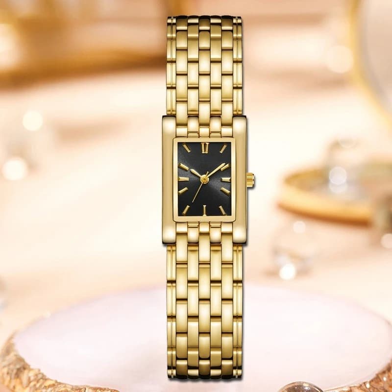 Fashionable square woman watch Quartz watch with Premium Sense chain strap