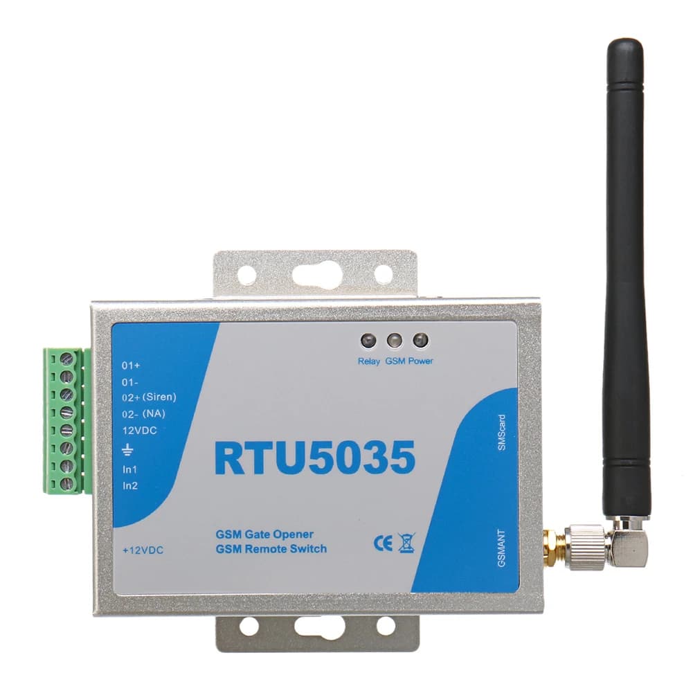 RTU5035 Interruttore Relè GSM per Apertura Cancelli 900/1800MHz, Apriporta con Antenna Lunga, Controllo Accessi con Fino a 999 Numeri Autorizzati