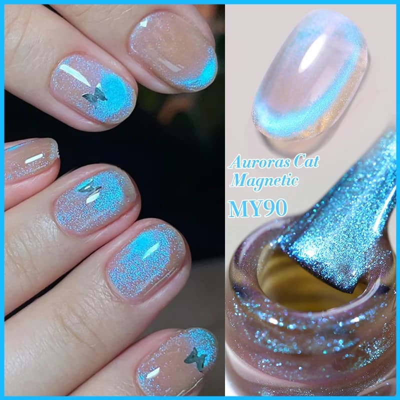 BORN PRETTY 10ml Auroras Blue Cat Smalto per unghie gel magnetico Brillante Glimmer Fata Smalto gel magnetico per unghie estive Fai da te