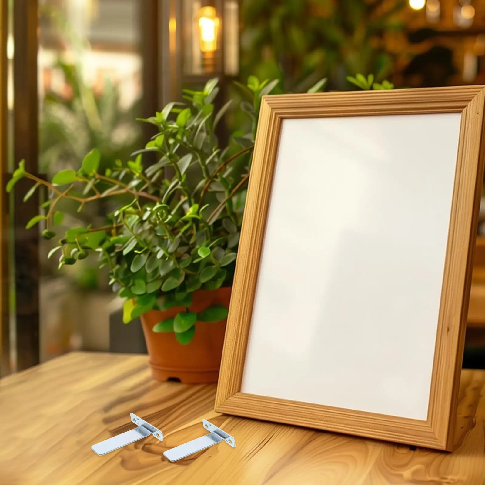 1Set Aluminum Alloy Picture Frame Easel Back Support Desktop Display Stand Sturdy Easy Install Frame Holder for Home Office