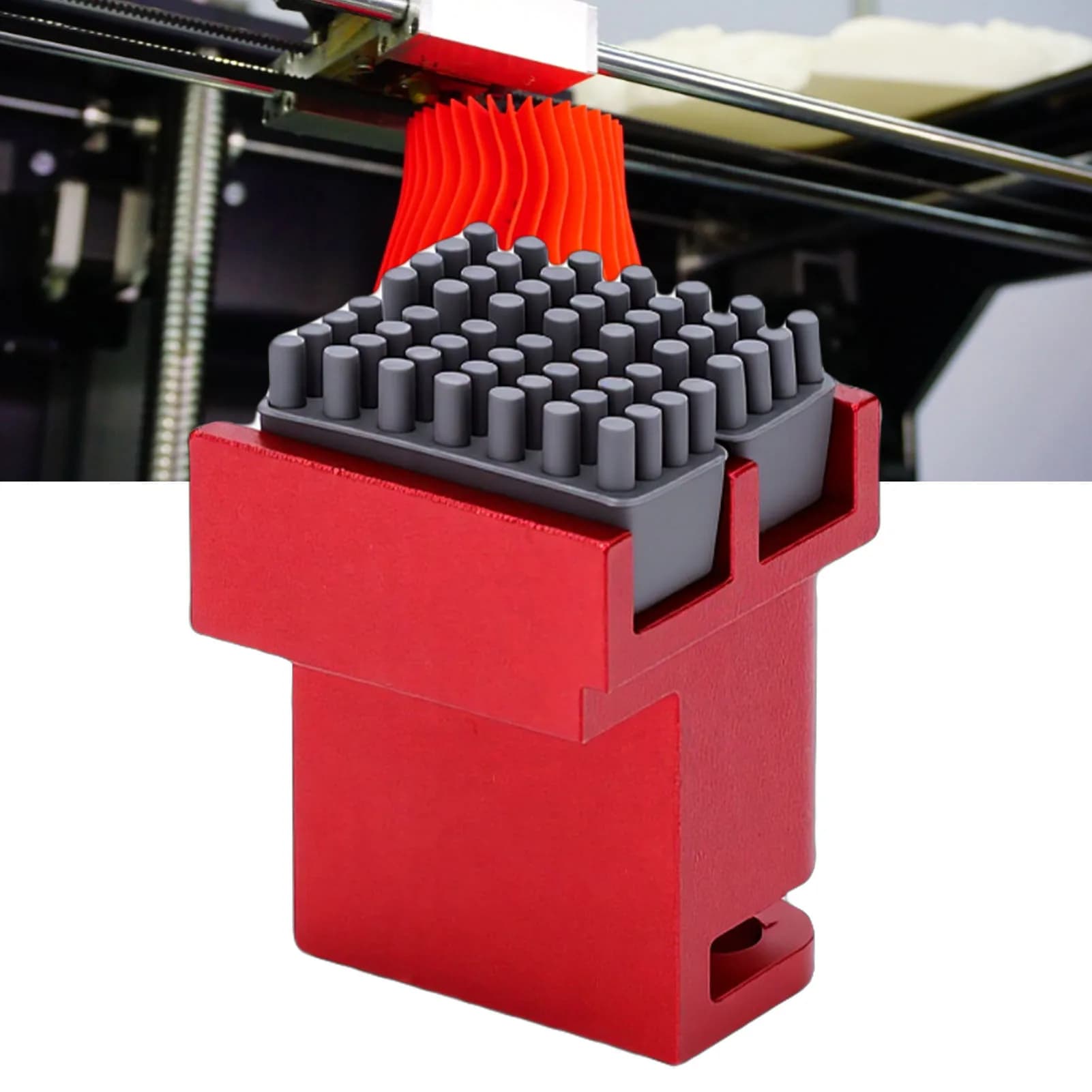 Kit Pulizia Ugello Compatibile con Stampanti 3D Bambu P1S P1P, Base Interamente in Metallo e 8 Spazzole in Silicone