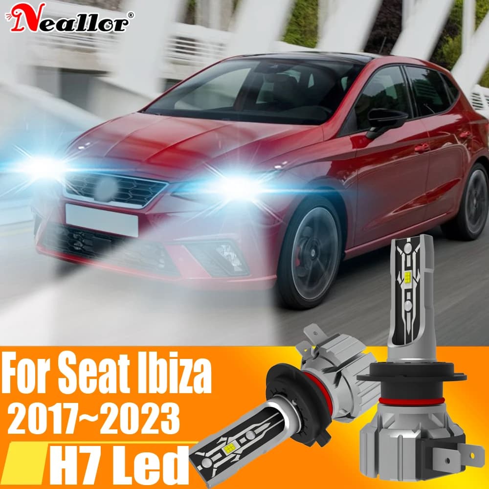 2 pz ad alta potenza H7 Led faro Canbus nessun errore H18 lampadina per auto 6000K luce bianca Moto lampada a diodi 12v 55w per Seat Ibiza 2017 ~ 2023
