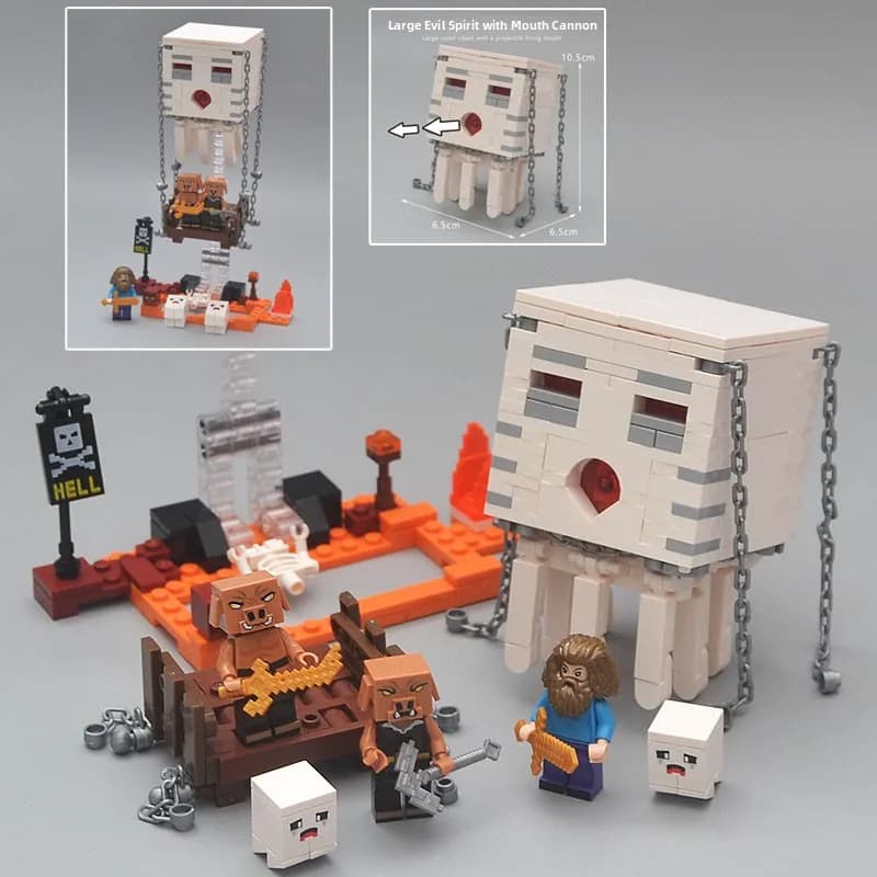 World of Warcraft Movie Hell Legion Attack Floating Evil Spirit Pig King Building Blocks Children's Toy Magnetic Tile Assembly