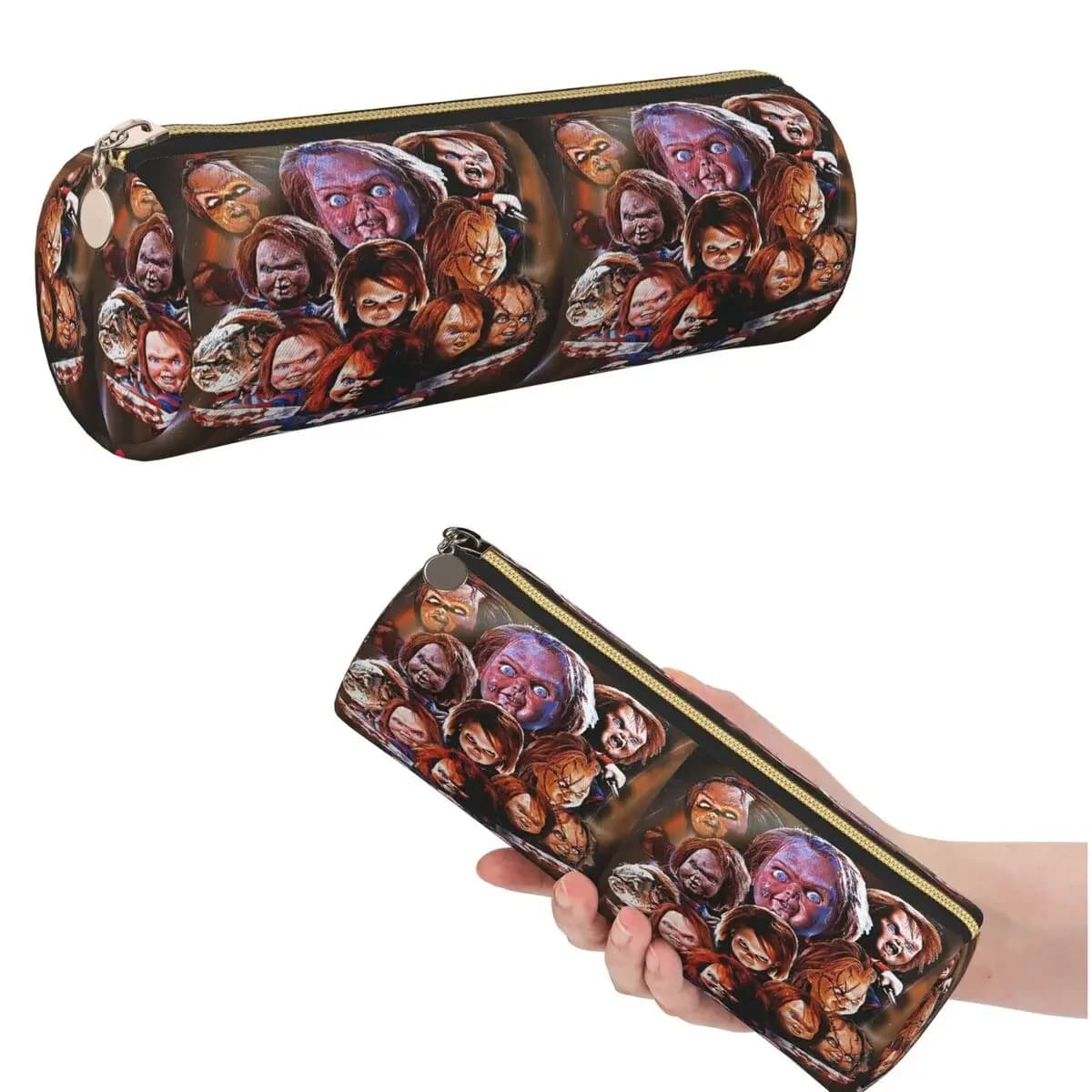 Bride Of Chucky Horror Film Movie Pencil Case for Boys Girls Gifts Cylinder Pen Box Pencil Bag Pen Holder