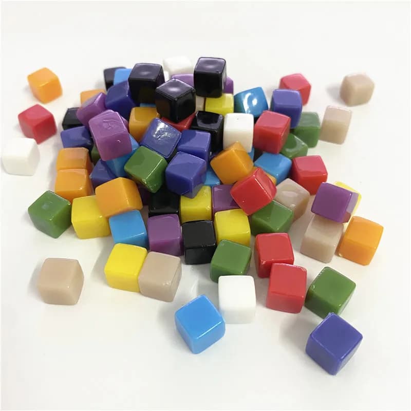 100 Pz/set 8mm Colore Solido Vuoto Quadrato Angolo Acrilico Dadi Pezzo degli Scacchi Ad Angolo Retto Cubo Setaccio Per Il Gioco Da Tavolo
