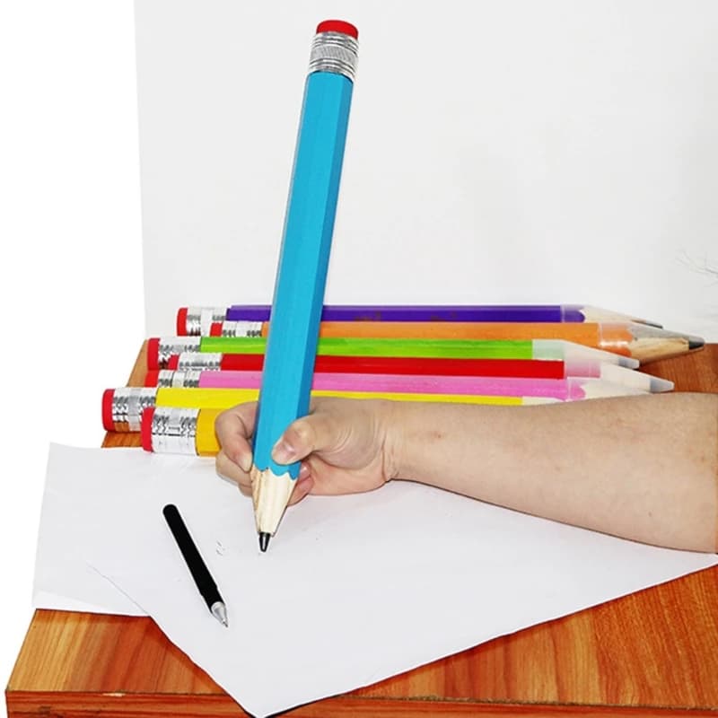 Big Pencils Wooden Pencils Adorable-DIY Woodworking-Toys Gifts Stationery Pencil Write and Erase H8WD