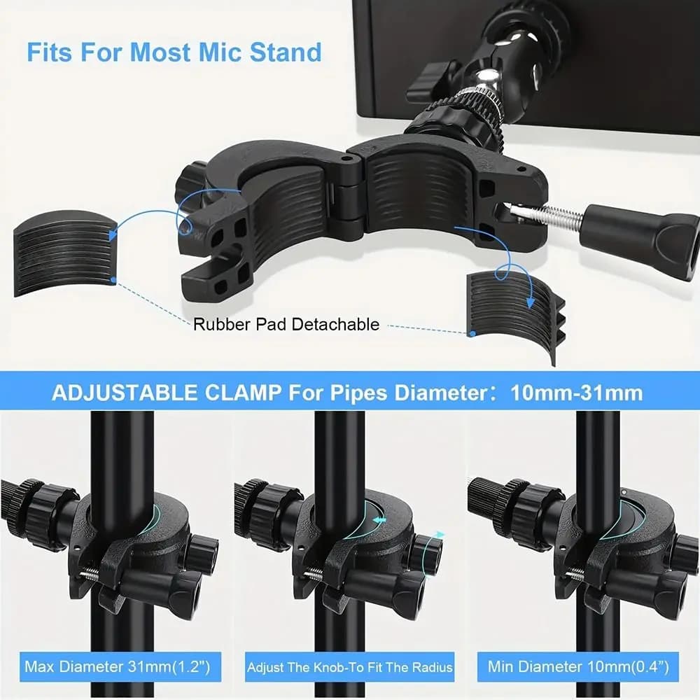 NUOVO supporto per tablet girevole a 360 gradi supporto universale per telefono con filettatura 1/4 supporto girevole regolabile Vlogging