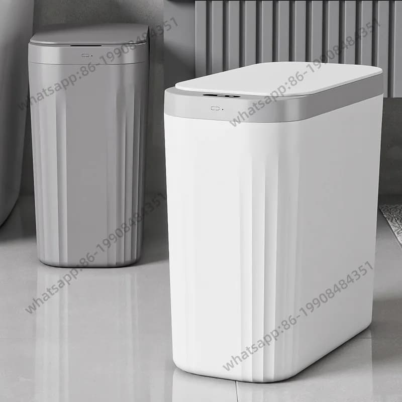 Cestino Intelligente per Rifiuti con Sensore Automatico, Moderno Bidone per Cucina e Soggiorno, Semplice Cestino per Carta da Bagno con Coperchio