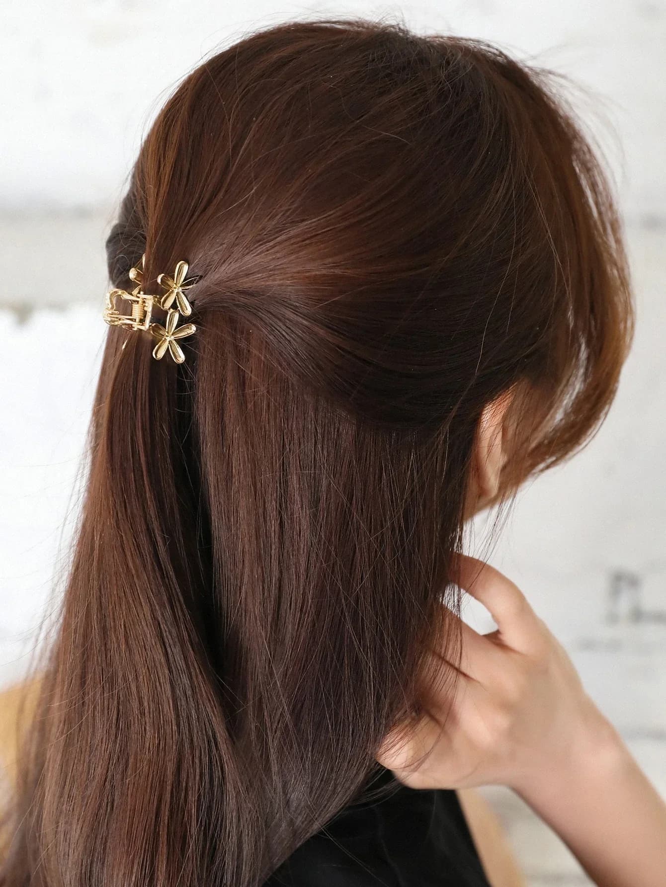 Fermaglio per capelli con decorazioni floreali per donna, elegante accessorio per capelli alla moda per l'uso quotidiano