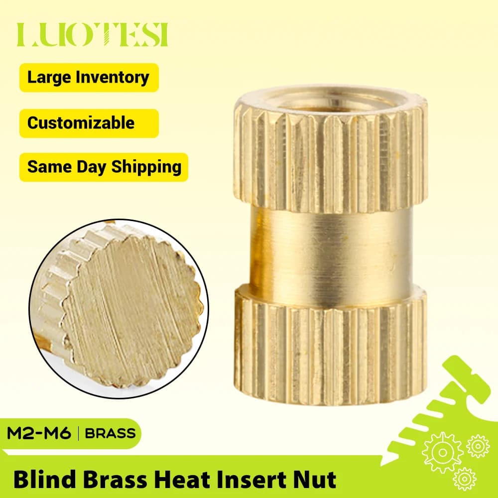 Inserti filettati zigrinati in ottone per stampaggio a iniezione, inserti filettati M2 M2.5 M3 M4 M5 M6, inserti filettati a caldo per stampanti 3D