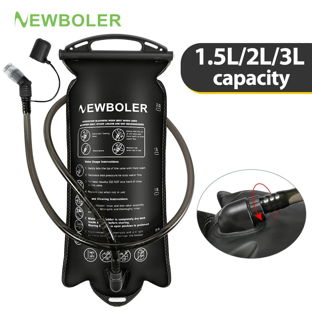 NEWBOLER Water Bladder Water Reservoir Hydration Pack Storage Bag BPA Free 1.5L 2L 3L Running Hydration Vest Backpack