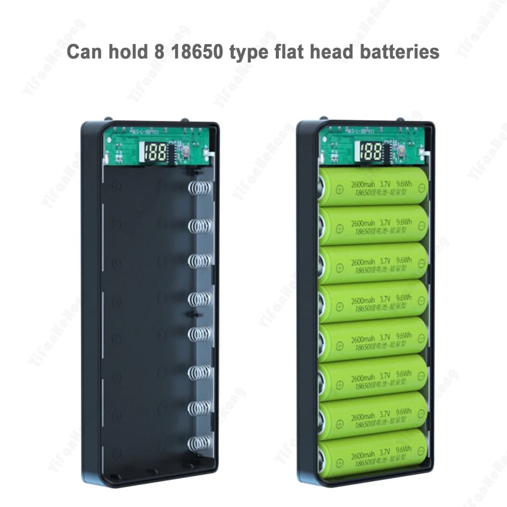 FAI DA TE 8/6*18650 Caso Della Banca di Potere Rimovibile Esterno 5V 2A Carica Della Batteria Scatola di Immagazzinaggio Borsette Micro USB Tipo C Per Il Telefono Mobile
