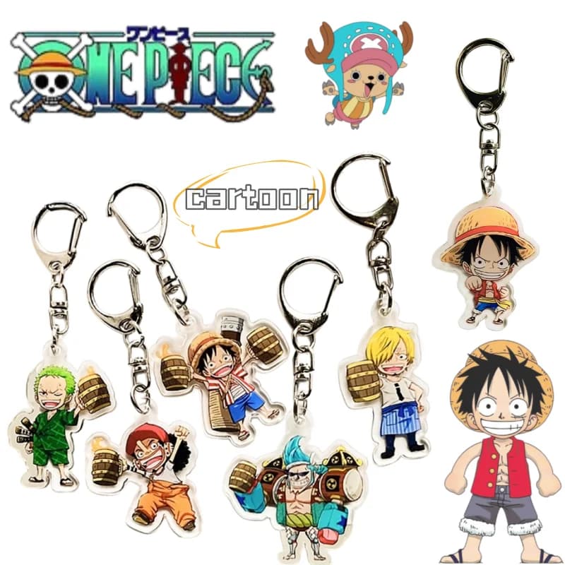 New One Piece Luffy and Zoro Keychain Creative Cute Fashionable Personalized High-Appearance-Value Backpack Pendant for Students