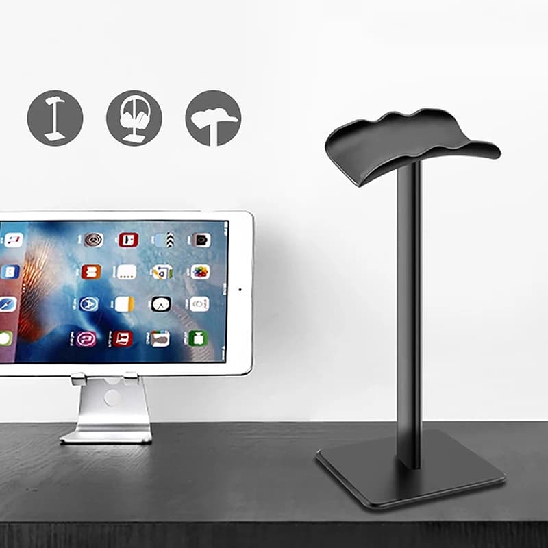 Supporto per cuffie da gioco salvaspazio, rack per organizer da tavolo, display, staffa per gancio per auricolari, supporto per cuffie in lega di alluminio