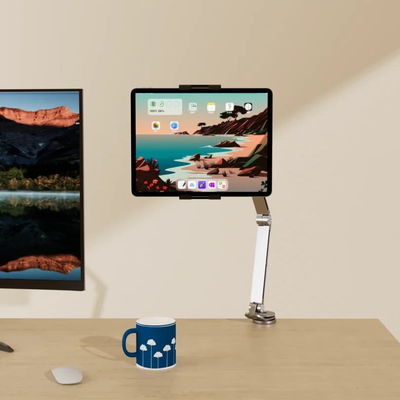 3 Rod Tablet Stand with 360 Rotation and Adjustable Angles Compatible With Tablets Phones and Laptops Portable and Foldable