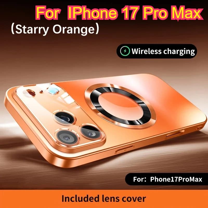 Custodie di Lusso in Titanio Metallizzato Opaco per iPhone 17 Air 16 15 14 13 12 11 Pro Max Plus con Protezione Completa Lente e Cover Posteriore Compatibile MagSafe