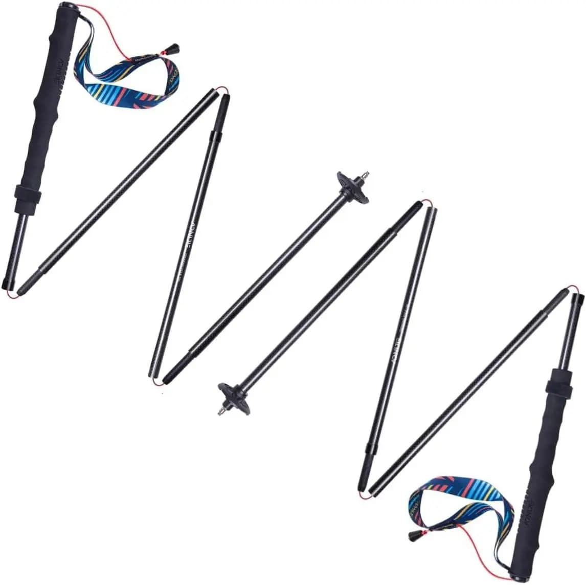 Ultralight Trekking Sticks in Carbon Fiber with Anti-Shock System and Quick Lock for Hiking and Camping