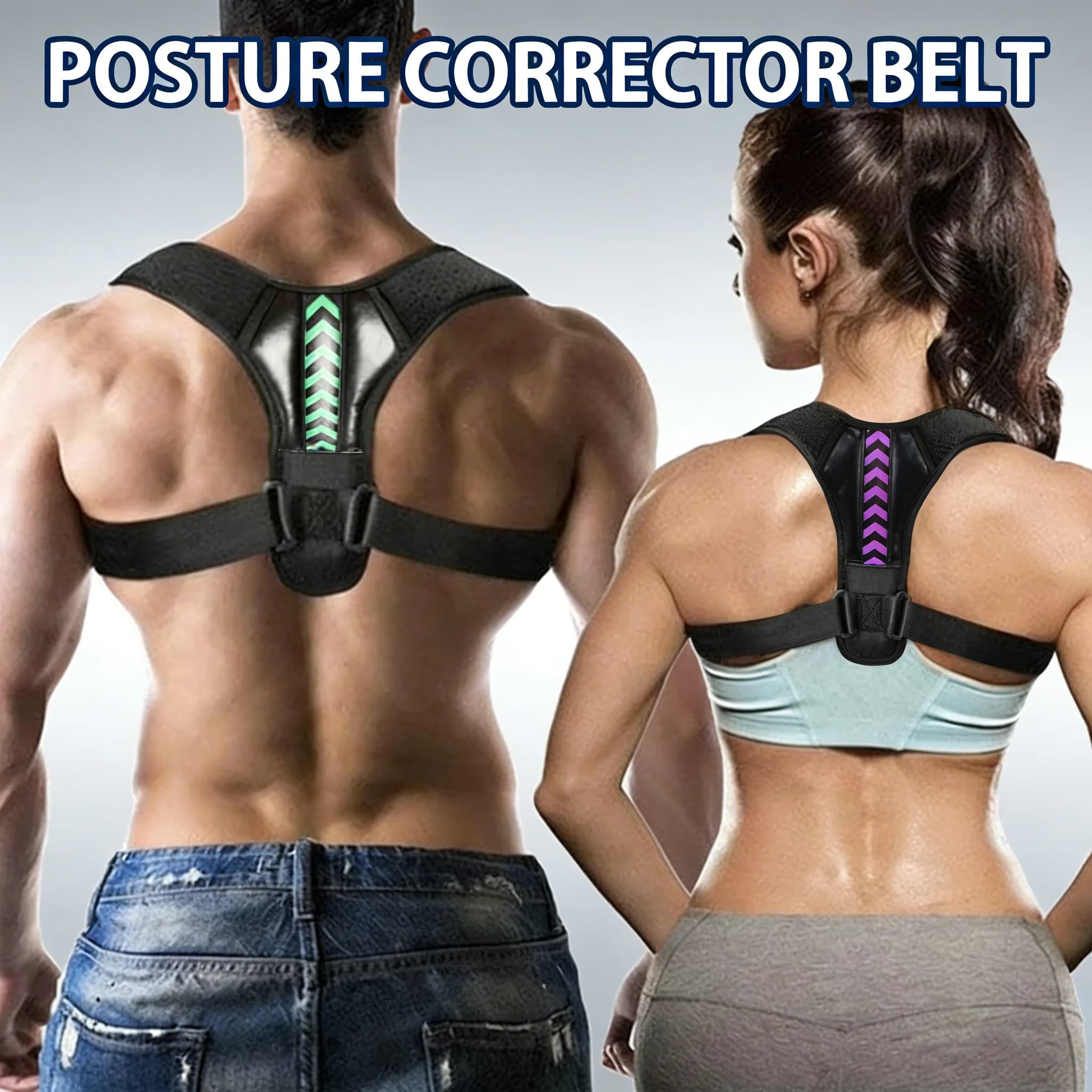 Correttore Posturale Regolabile, Supporto per Clavicola e Colonna Vertebrale per Adulti, Tutore per Schiena e Collo per Uso Domestico, Ufficio e Sport