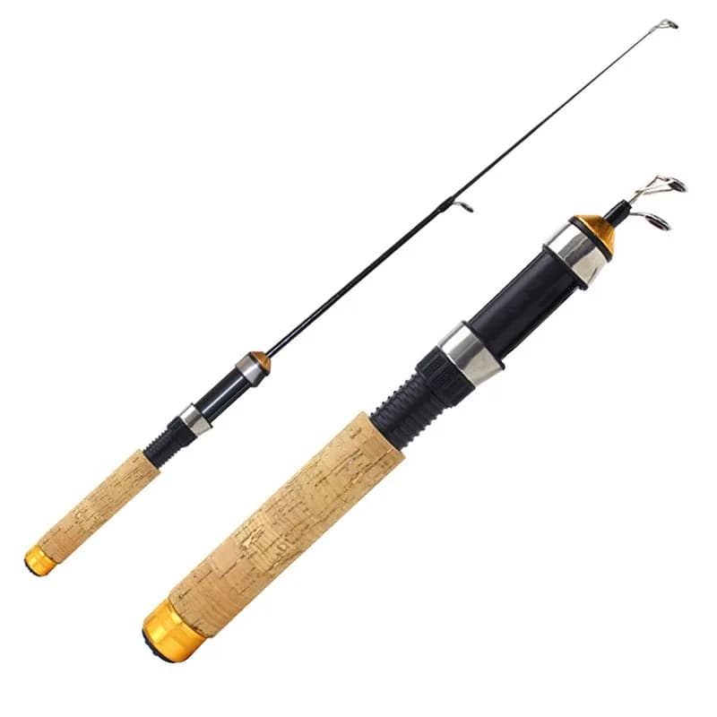 Canna da pesca sul ghiaccio per gamberetti invernali Canna da pesca invernale portatile Spinning Casting 3 sezioni Canna da pesca 60 cm