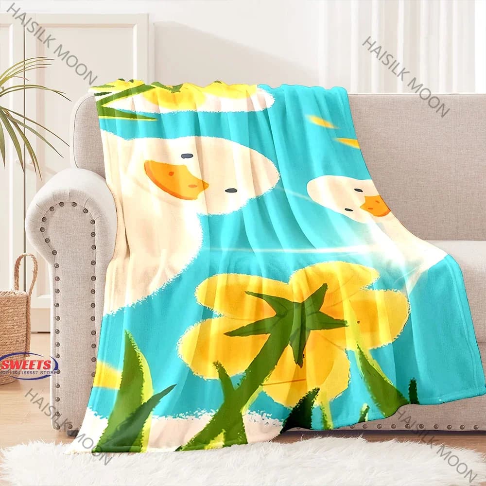 Simpatico anatra divertente stampata coperta letto ufficio pisolino campeggio aereo viaggio camper multi scena quattro stagioni bel regalo per la famiglia degli amici