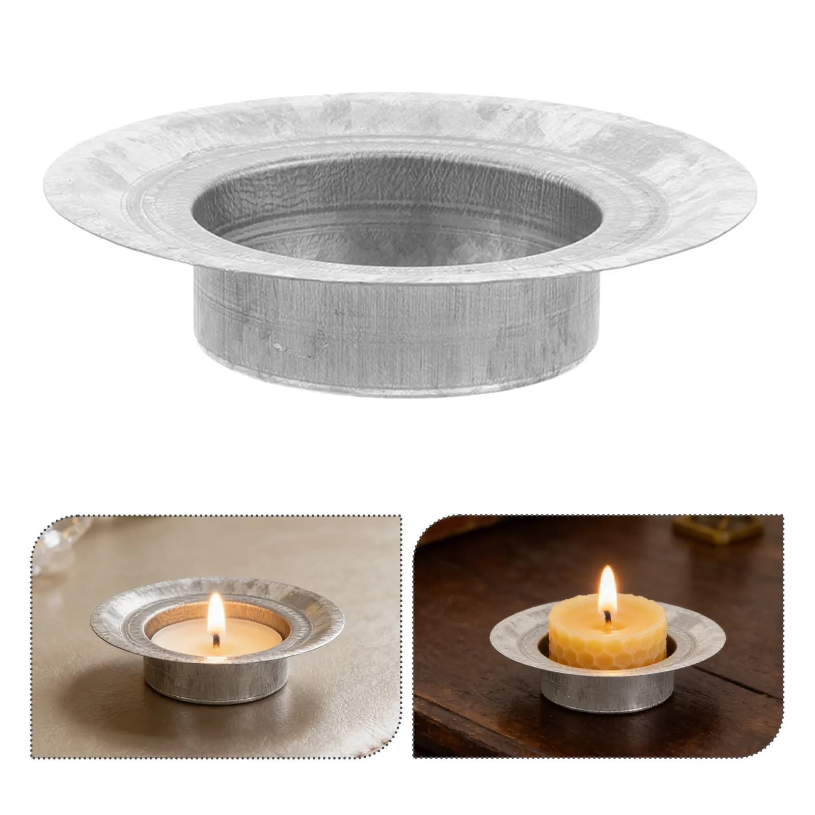 Set di 10 Supporti per Barattoli in Acciaio Inox, Portacandele per Tealight, Coperchi Decorativi per Interni, Coperchi Metallici di Ricambio