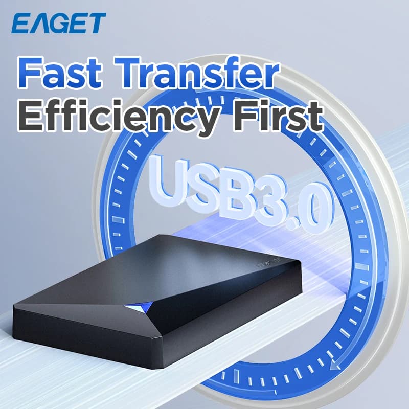 EAGET Dual Bay Portable External Mechanical Hard Drive G20 Pro 1TB USB3.0 Storage Compatible with PC/Laptop/TV/PS4/Xbox