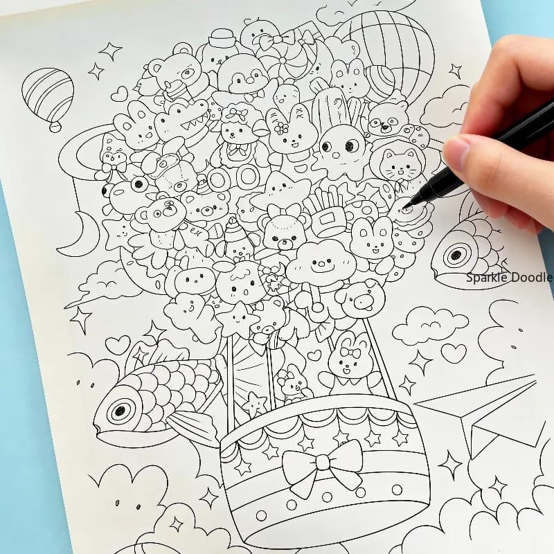 A Graffiti Coloring Copy Line Drawing Book Containing Rich Quirky Elements 32 Unique Patterns A Good Way To Pass The Time